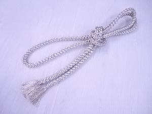 リサイクル　和装小物　帯締め　礼装用　銀糸　正絹　手組　四つ丸組